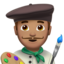 Man Artist: Medium Skin Tone emoji on Apple