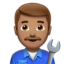 Mechaniker: mittlere Hautfarbe-Emoji auf Apple