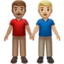 Men Holding Hands: Medium Skin Tone, Medium-Light Skin Tone emoji on Apple