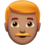 Emoji Uomo: carnagione olivastra e capelli rossi su Apple