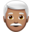 Man: Medium Skin Tone, White Hair emoji on Apple