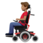 Emoji Uomo su sedia a rotelle motorizzata: carnagione olivastra su Apple