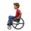 Emoji Lelaki dalam kerusi roda manual: ton kulit sederhana pada Apple