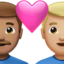 Couple with Heart: Man, Man, Medium Skin Tone, Medium-Light Skin Tone emoji on Apple