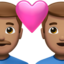 Couple with Heart: Man, Man, Medium Skin Tone emoji on Apple
