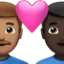 อีโมจิ คู่รัก: ผู้ชาย ผู้ชาย โทนผิวสีเหลือง และ โทนผิวสีเข้ม บน Apple