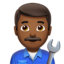 Man Mechanic: Medium-Dark Skin Tone emoji on Apple