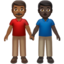Emoji Dua pria bergandengan: warna kulit gelap-sedang, warna kulit gelap di Apple