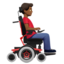 Emoji Uomo su sedia a rotelle motorizzata: carnagione abbastanza scura e a destra su Apple