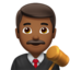 Man Judge: Medium-Dark Skin Tone emoji on Apple