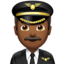 Man Pilot: Medium-Dark Skin Tone emoji on Apple