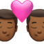 Emoji Bisou : homme, homme et peau mate sur Apple