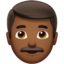 Man: Medium-Dark Skin Tone emoji on Apple