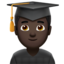 Student: dunkle Hautfarbe-Emoji auf Apple