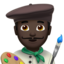 Emoji Artiste homme : peau foncée sur Apple