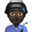 Man Factory Worker: Dark Skin Tone emoji on Apple
