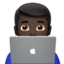 Man Technologist: Dark Skin Tone emoji on Apple