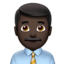 Man Office Worker: Dark Skin Tone emoji on Apple