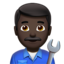 Emoji Meccanico uomo: carnagione scura su Apple