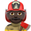Man Firefighter: Dark Skin Tone emoji on Apple