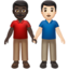 Emoji Dua lelaki berpegangan tangan: ton kulit gelap dan ton kulit cerah pada Apple