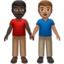 Men Holding Hands: Dark Skin Tone, Medium Skin Tone emoji on Apple