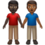 Emoji Dua pria bergandengan: warna kulit gelap, warna kulit gelap-sedang di Apple