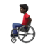 Apple üzerinde Tekerlekli sandalyede erkek: koyu cilt tonu emojisi