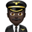 Man Pilot: Dark Skin Tone emoji on Apple