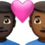 อีโมจิ คู่รัก: ผู้ชาย ผู้ชาย โทนผิวสีเข้ม และ โทนผิวสีแทน บน Apple