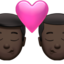 Emoji Beijo: homem, homem e pele escura no Apple