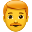 Man: Red Hair emoji on Apple