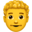 Emoji Uomo: capelli ricci su Apple