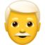 Mann: weißes Haar-Emoji auf Apple