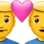 Emoji Coppia con cuore: uomo e uomo su Apple
