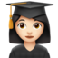 Woman Student: Light Skin Tone emoji on Apple