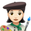 Woman Artist: Light Skin Tone emoji on Apple