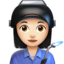 Woman Factory Worker: Light Skin Tone emoji on Apple