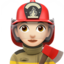Woman Firefighter: Light Skin Tone emoji on Apple