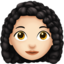 Woman: Light Skin Tone, Curly Hair emoji on Apple