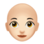 Woman: Light Skin Tone, Bald emoji on Apple