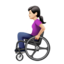Emoji Perempuan dalam kereta roda manual: ton kulit cerah pada Apple