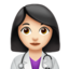 Emoji Pekerja kesehatan wanita: warna kulit cerah di Apple