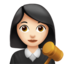 อีโมจิ ผู้พิพากษาหญิง: โทนผิวสีขาว บน Apple