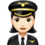Emoji Juruterbang wanita: ton kulit cerah pada Apple