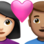 Apple의 연인: 여자 남자 하얀 피부 갈색 피부 이모지