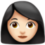 Woman: Light Skin Tone emoji on Apple