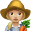 Apple의 여자 농부: 연한 갈색 피부 이모지