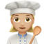 Köchin: mittelhelle Hautfarbe-Emoji auf Apple
