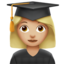 Woman Student: Medium-Light Skin Tone emoji on Apple